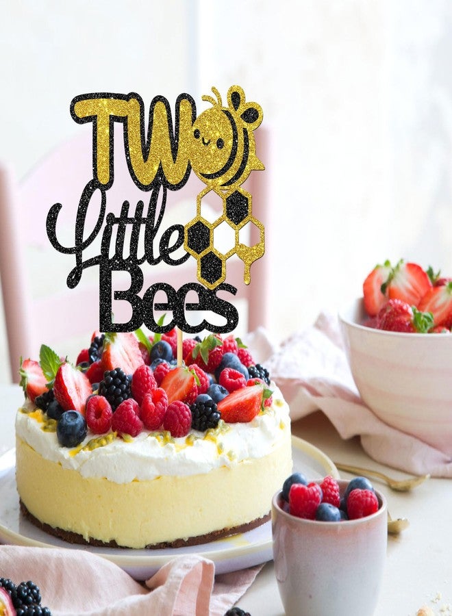 إنورو زينة كعكة على شكل نحلتين صغيرتين من إنورو، ديكور حفلة استقبال مولود جديد بثيم النحل، حفلة توأم، لوازم تزيين حفلة عيد ميلاد التوأم الأول والثاني، بريق - Image 5